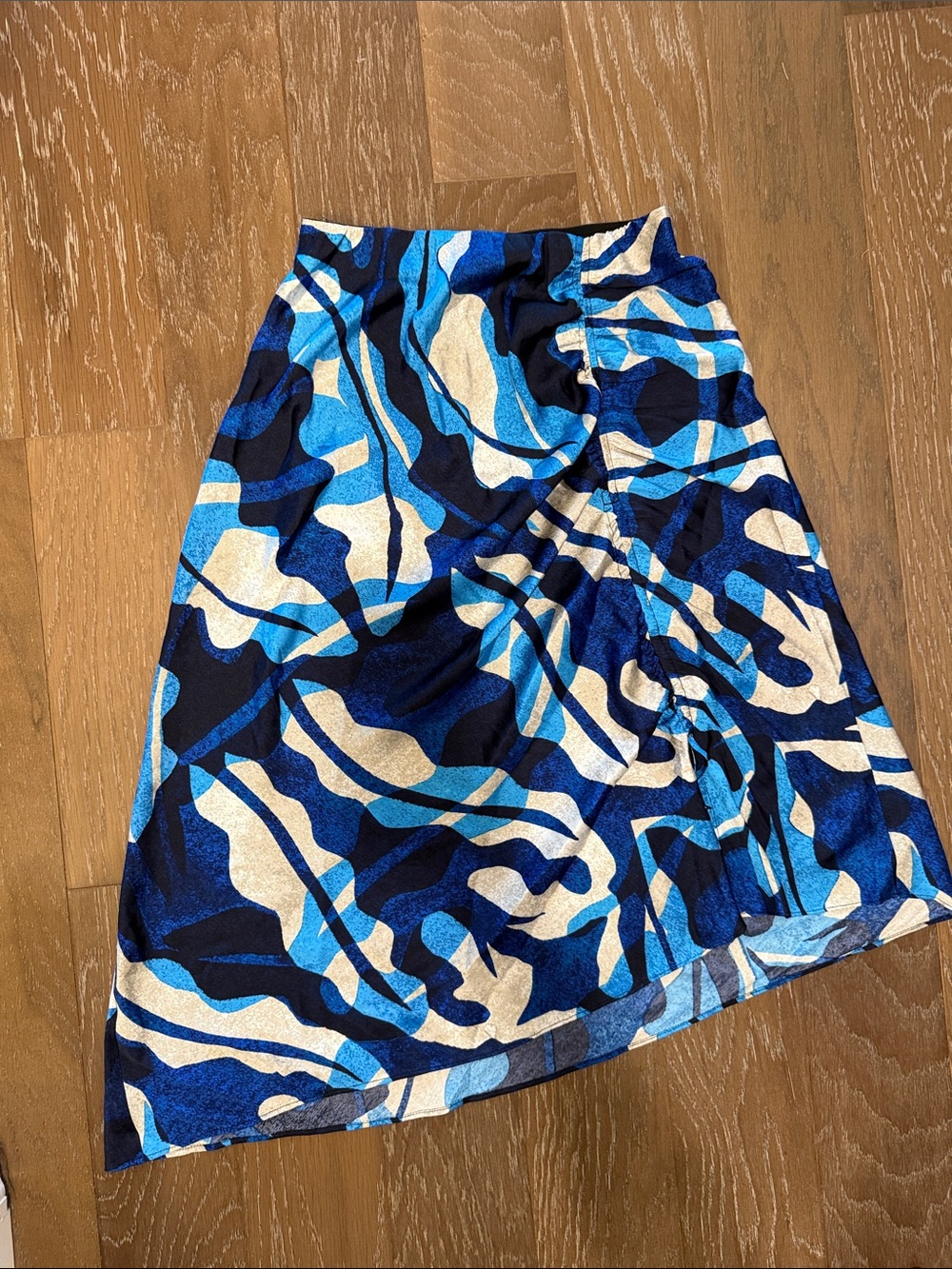 NIC+ZOE Navy, Blue and Cream Abstract A-Line Skirt